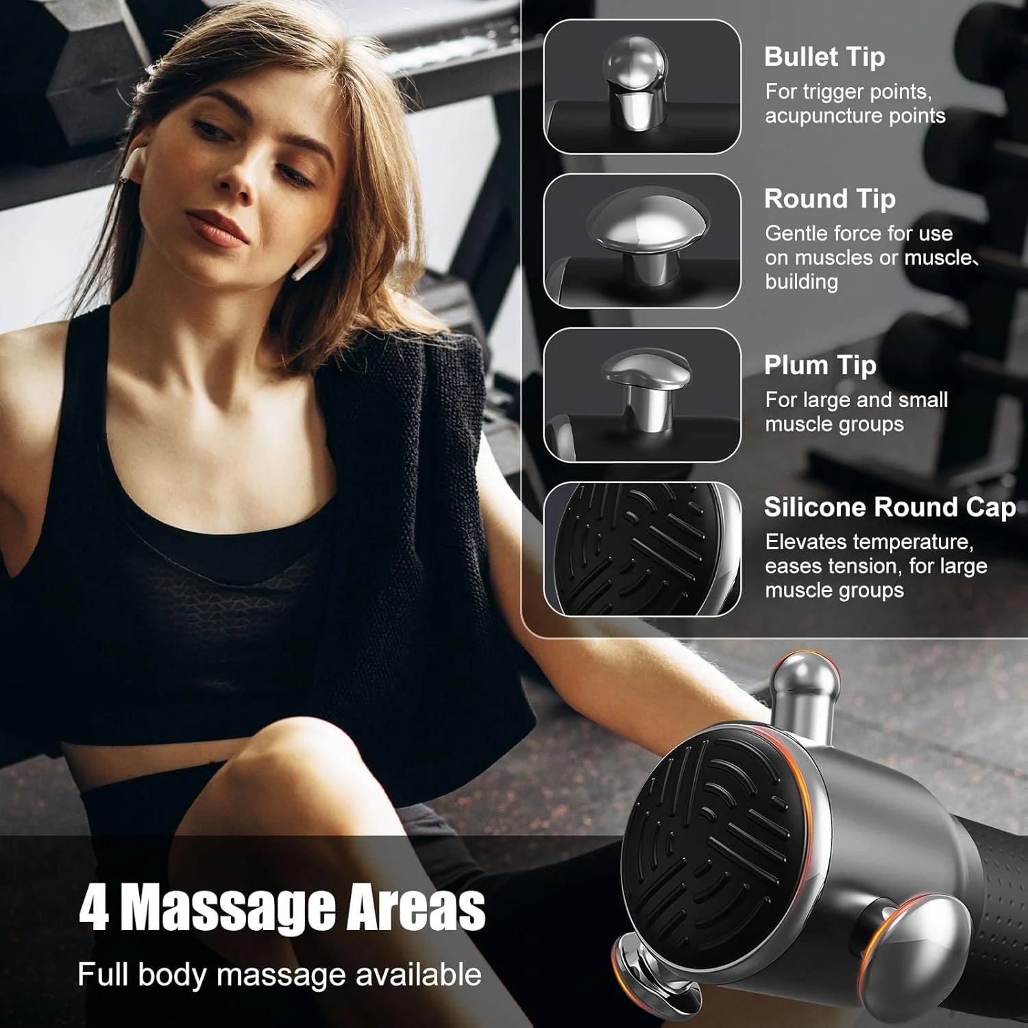High Frequency Fascia Gun Relaxation Gun Sports Fitness Muscle Relaxation Massager Full Body Massage 3 Gear