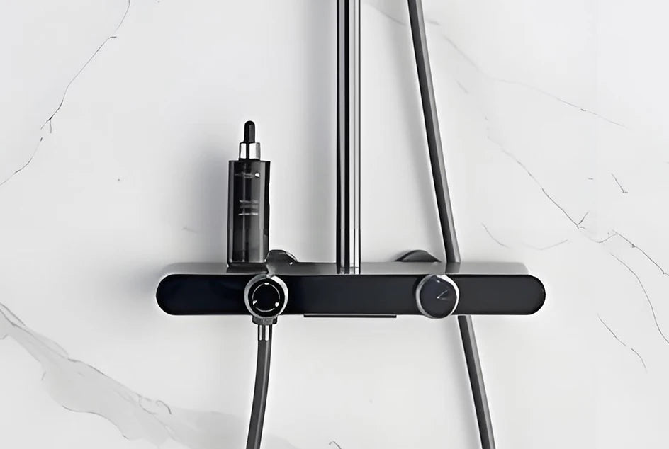 VGX Gold Shower System Set Bathroom Shower Faucet Set 3-way Rainfall Shower Set Shower Mixer Crane with Hand Shower Set White