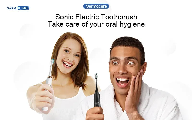 Sonic Electric Toothbrush Smart Ultrasonic Dental Teeth Whitening Rechargeable Adult Tooth Brush Sarmocare S100 With8 Brush Head