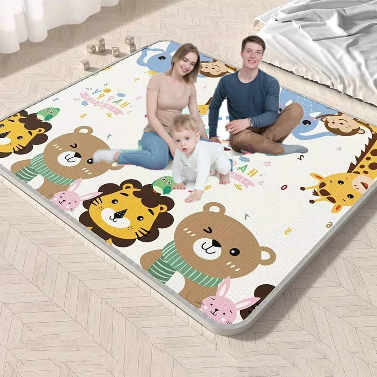 Baby Crawling Play Mats New EPE Thick Folding Carpet Play Mat for Children's Safety Mat Kids Rug Playmat 2 Thicknesses To Choose