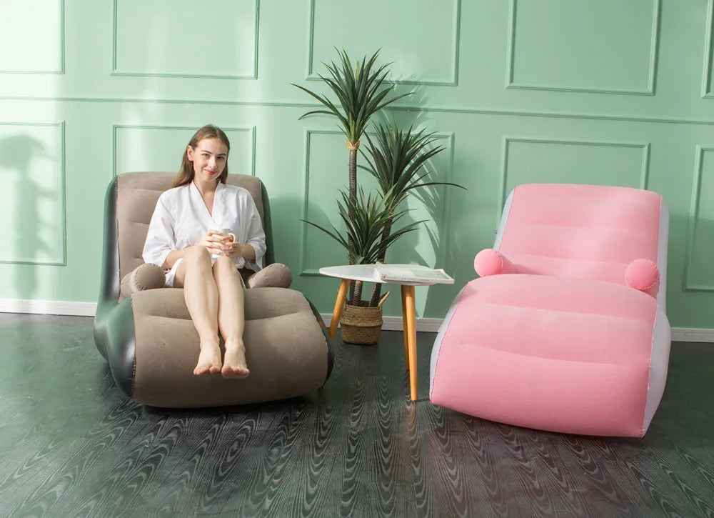 K-STAR New Inflatable Lazy Sofa Fashionable And Comfortable Lunch Rest Lazy Chair Indoor Foldable Bed Leisure Air Bench Hot 2023