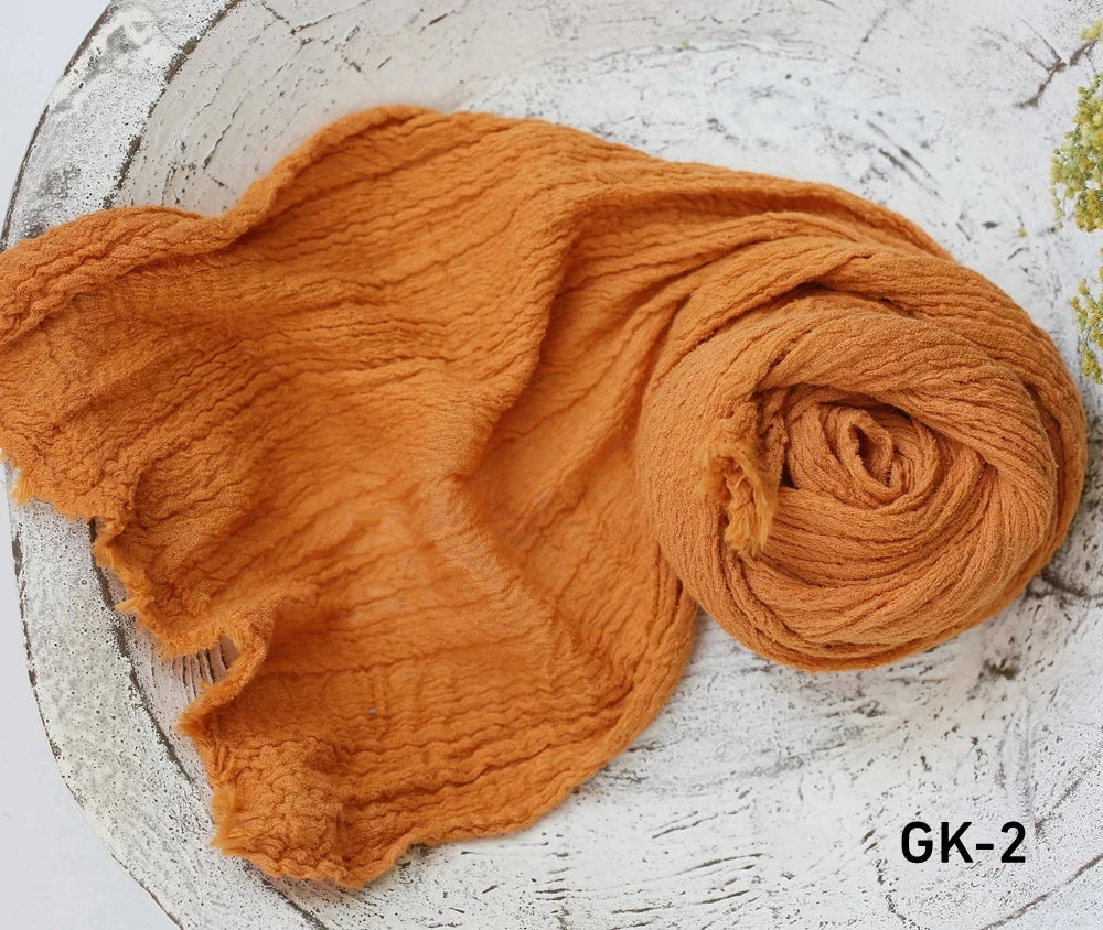 Seersucker Wrap Newborn Photography Props Soft Cotton Gauze Baby Swaddle Blanket Infant Studio Photo Basket Backdrop Accessories