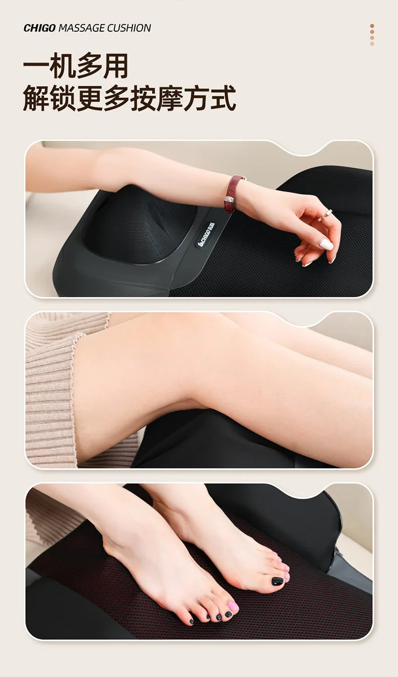 Dual-purpose Heat Cushion Lumbar Spine Shoulder Cervical Back Heat Massage Kneading Shoulder Neck Massager with Remote Control