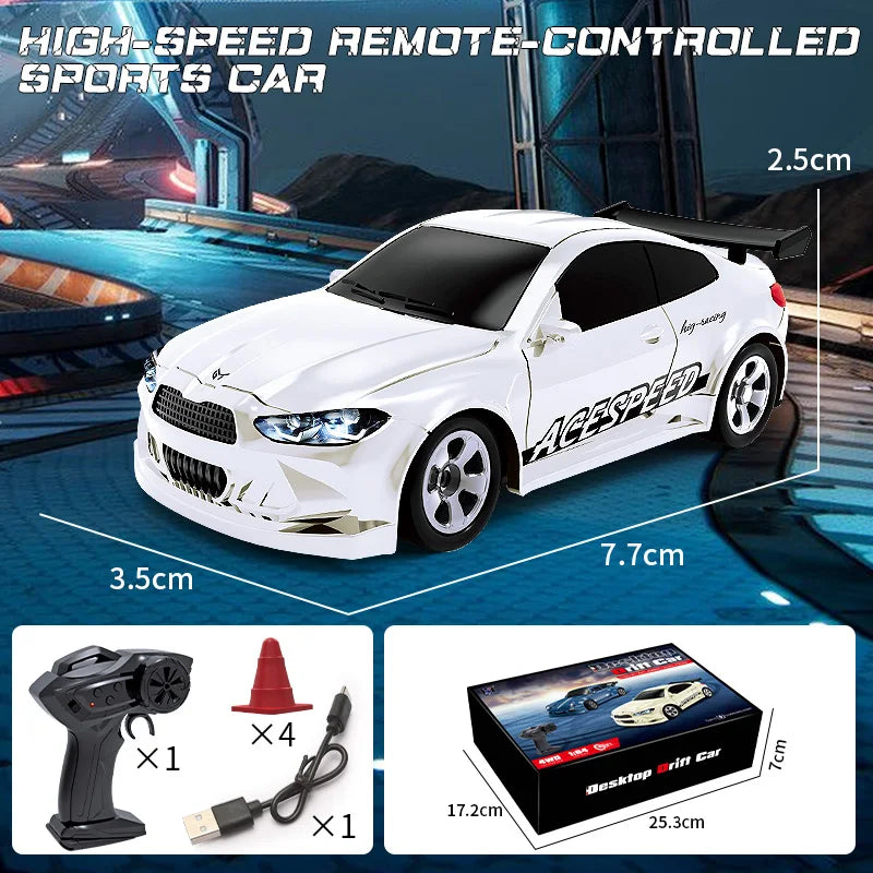 1/64 RC Car Four-Wheel Drive Remote Control Desktop Stunt Car Full Proportions Mini Racing Drift Car Toy Model Boy Gift