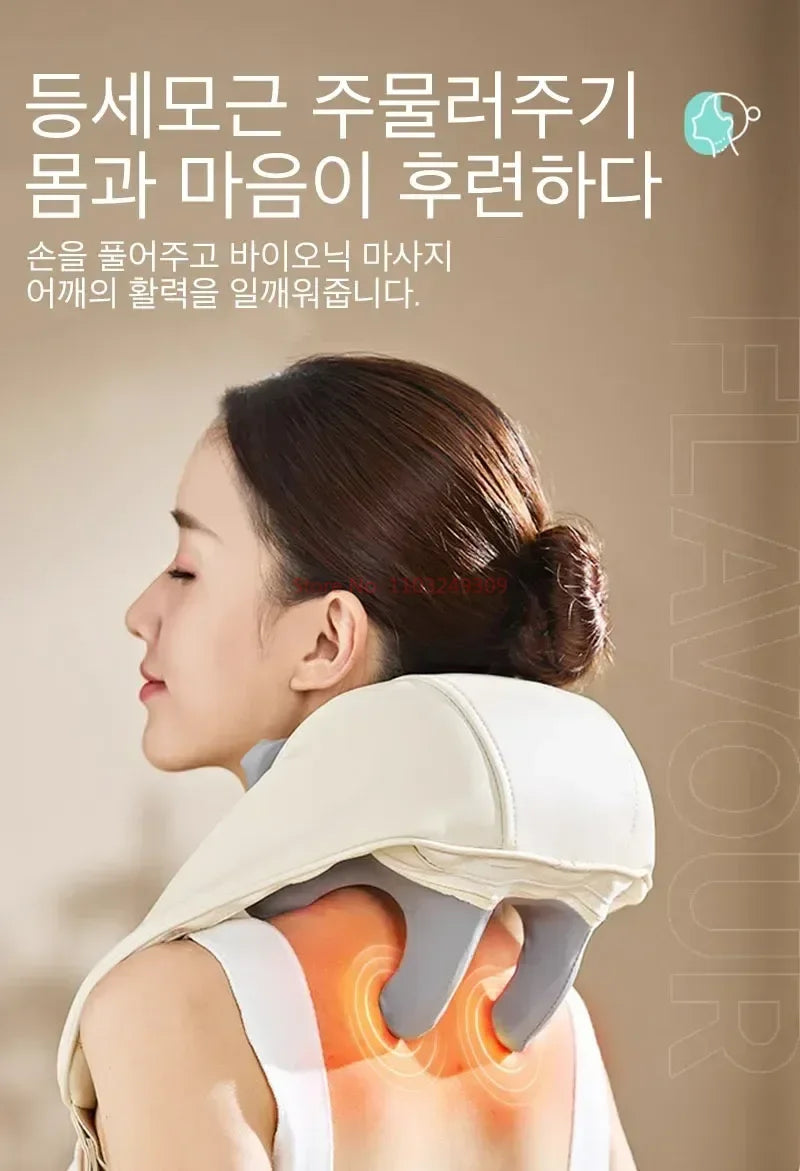 Shoulder And Neck Massager Korea 26W Bldc Massager Shoulder And Neck Multifunctional Kneading Hot Compress Massage Shawl