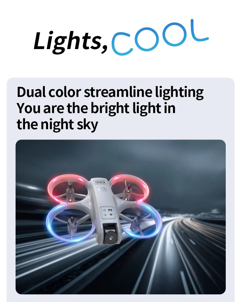 K100 Max Mini RC Drone 4K Professional HD Camera Optical Flow Positioning Colorfuls Dron Foldable RC Quadcopter Toys for Kids