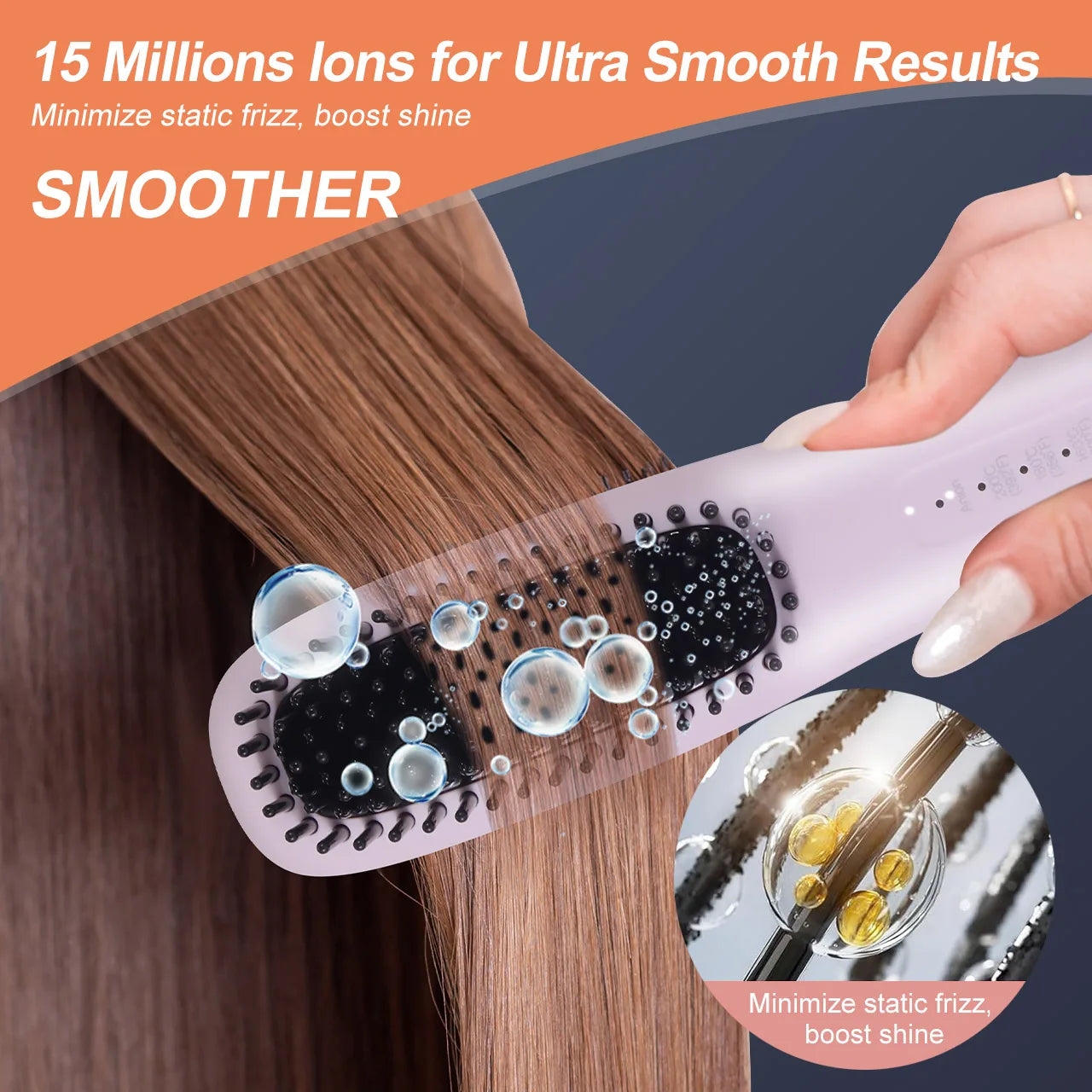 Hatteker Ion Straightening Comb Portable Home Use Negative Multi-temperature Adjustable Straightener New Model Hair Styling Tool