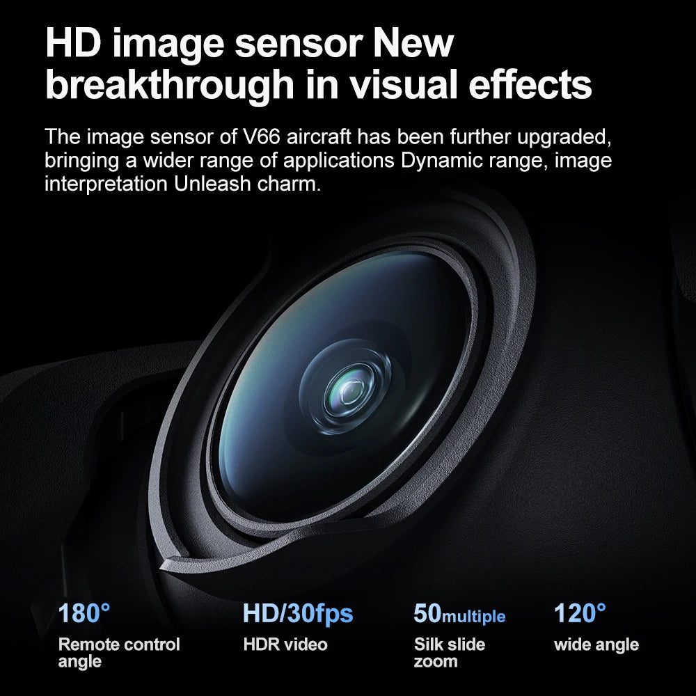 New V66 Mini Drone HD Camera 4K 1080P 180 ° Lens Wifi FPV Dron Professional Obstacle Avoidance Helicopter RC Quadcopter Toys