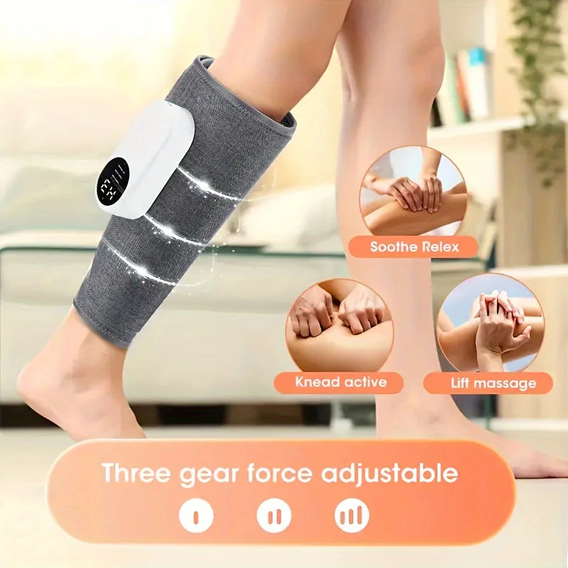 1/2 Leg Massager for Round Calf Push, 3 Intensities, 3 Heat Levels, Air Compression Massager, Heat Leg Massager