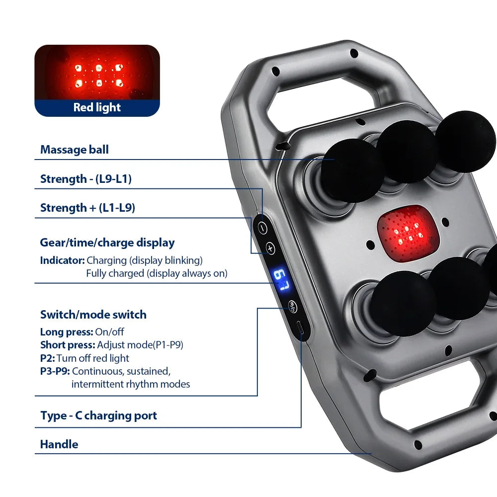 66-head Fascia Gun High Frequency Vibration Body Massage Gun Back Massager Waist Massager Neck Shoulder Thigh Fascia masajeador