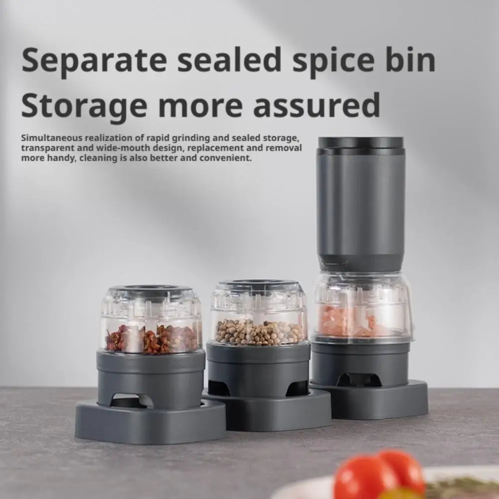 Pepper Grinder Electric Mill Rechargeable Design Kitchen Gadget Fast Grinding Coarse Fine Adjustable Cooking Essential Tools