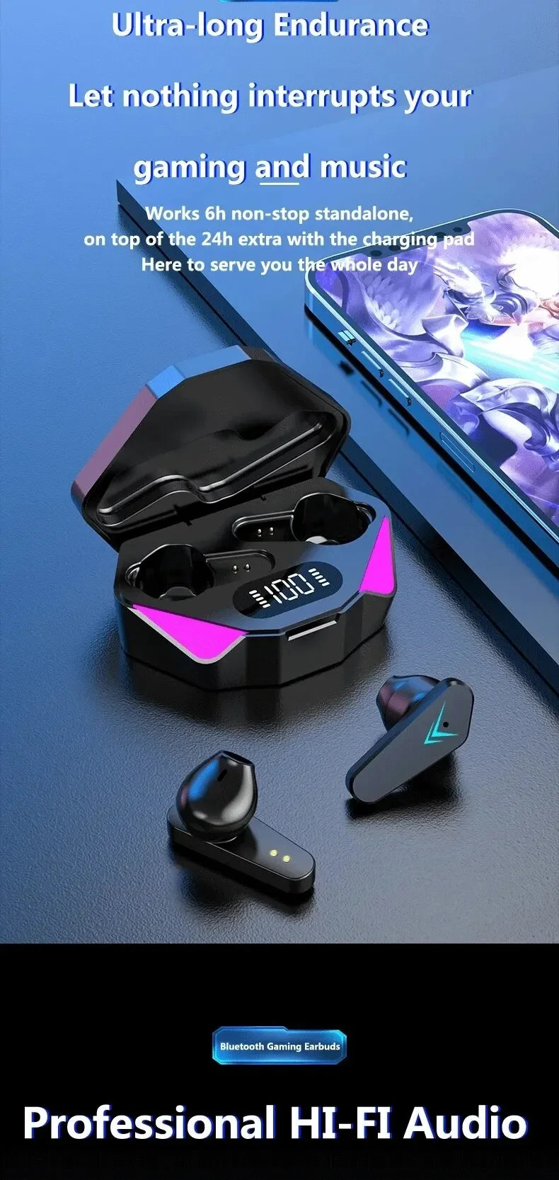 New Gaming Wireless Headphone Bluetooth Earphone audífonos bluetooth inalámbrico freeshippings items ear buds for xiaomi huawei