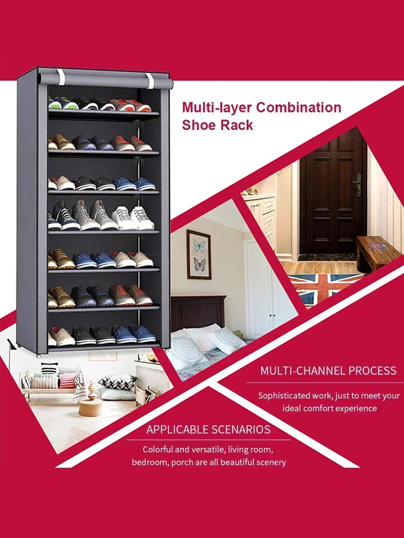 Multi-tier Combination Shoe Rack Home Bedroom Living Room Dustproof Storage Shoe Cabinet Dormitory Simple Shoe Organizer