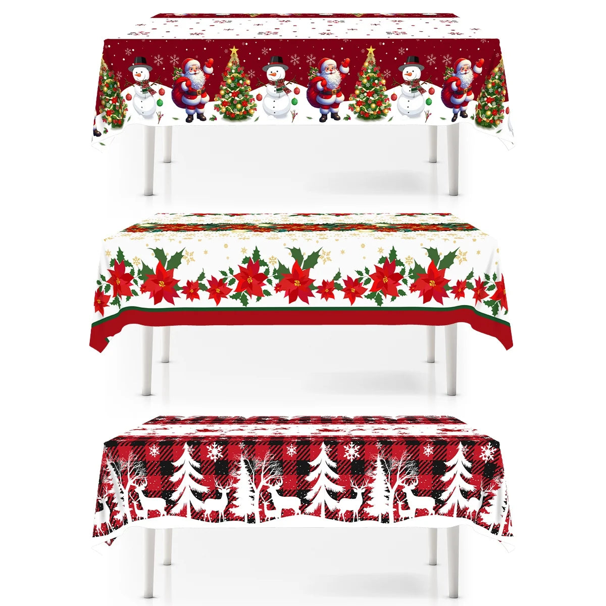1/3pcs Christmas Tablecloth Christmas Decorations for Home 2025 Xmas Table Cover Navidad Gifts New Year 2026 Dining Table Deco