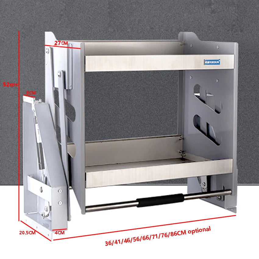 Wall Cabinet Lift Pull Basket Kitchen Cabinet Stainless Steel Drawer Baskets Seasoning Bottle Storage Racks Load weight 30kg