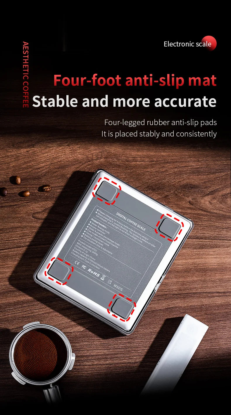 Bincoo Bluetooth Coffee Scale Precision Kitchen MINI Smart Digital Scale Small Electronic Scale Portable Barista Accessories