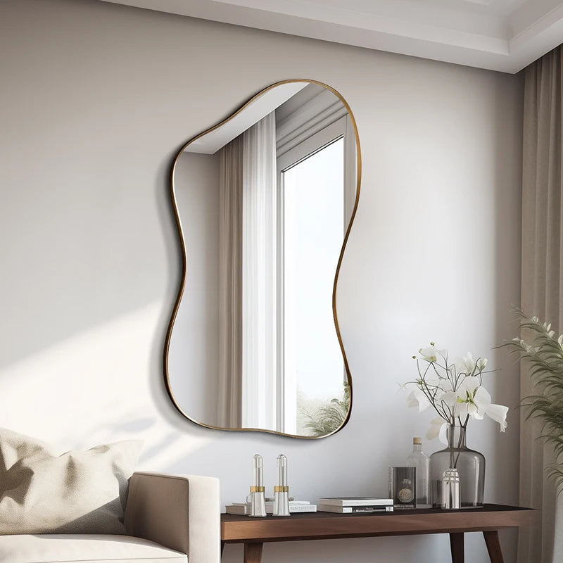 Large Size Full Body Mirror Standing Art Wall Luxury Irregular Frame Accent Unique Mirror Xenomorph Espelhos Trendy Furniture