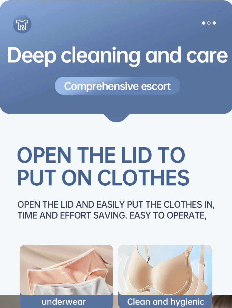 F1 portable mini washing machine with USB charging, silent and fully automatic washing machine, a must-have for dormitory travel