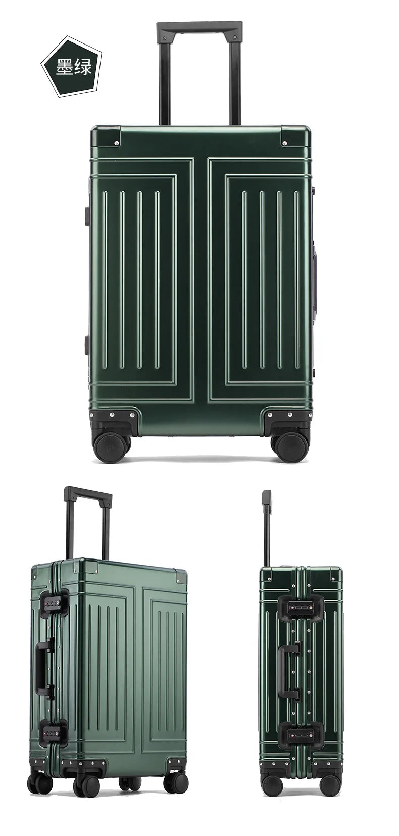 20/24/26/28 Inch Aluminum Suitcase Alloy Trolley Case 30 inch Large Capacity Rolling Luggage Travel Suitcase with Wheels