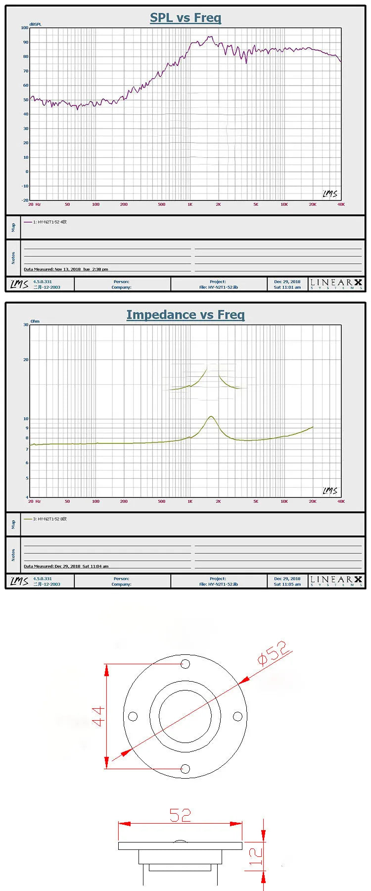 2Pcs/lot 52MM Round Audio Speaker 4 Ohm/8 Ohm 10W-20W Tweeter Speakers Silk Membrane HIFI Music DIY Bluetooth Hifi Loudspeaker