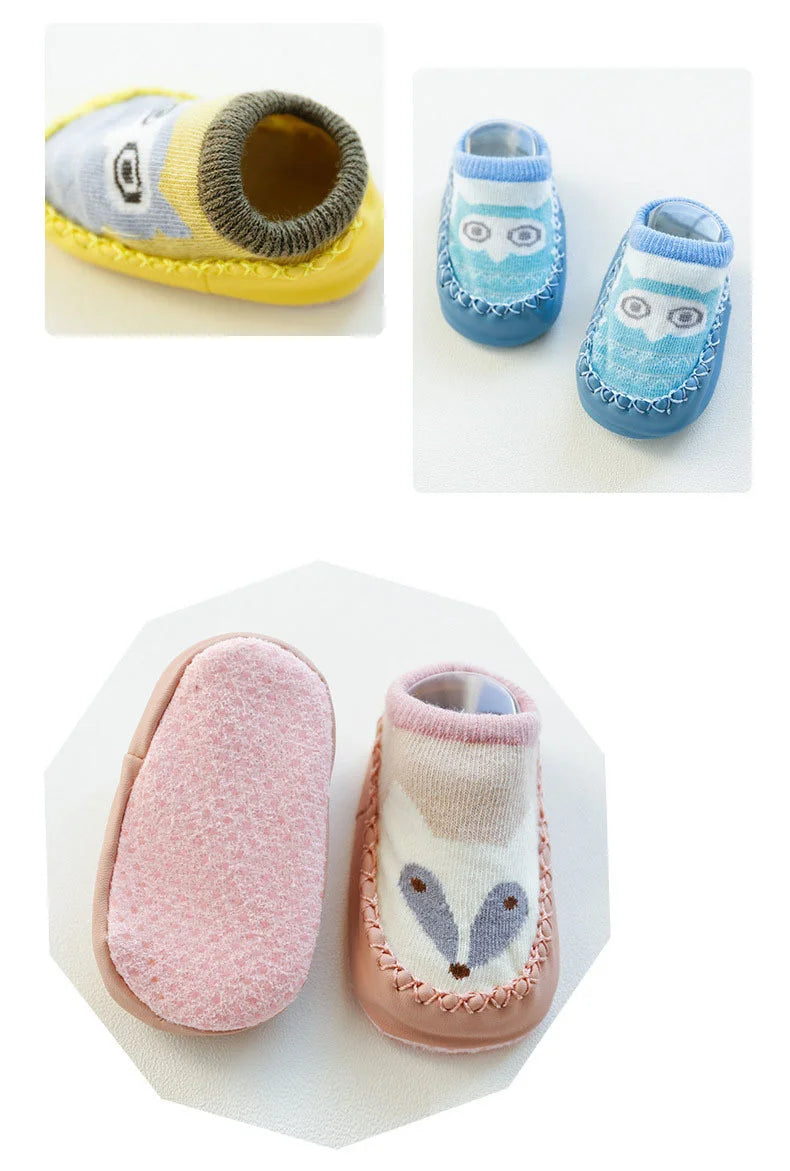 Baby Socks Slippers With Rubber Soles Girl Boy Infant Newborn Children Floor Socks Shoes Anti Slip Soft Sole Toddlers Indoor