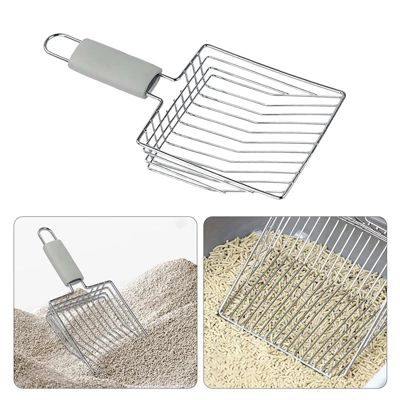 1Pcs Pet Cleaning Tool Metal Aluminum Alloy Cat Litter Scoop Stainless Steel Durable Handle Pet Poop Shovel