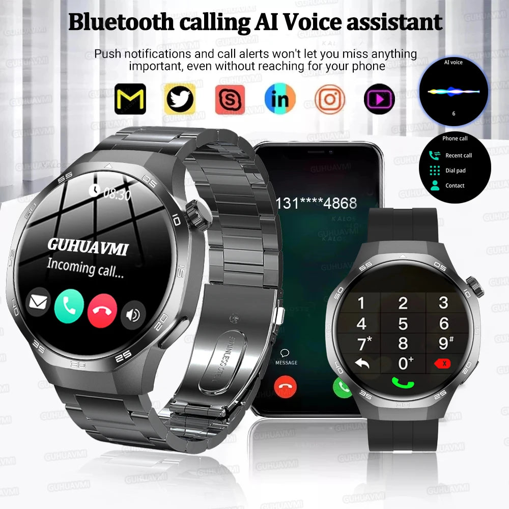 2025 New GT5 Pro GPS Track Compass Smart Watch Men 360*360 AMOLED Screen NFC BT Call Waterproof Health Monitor Man Smartwatches
