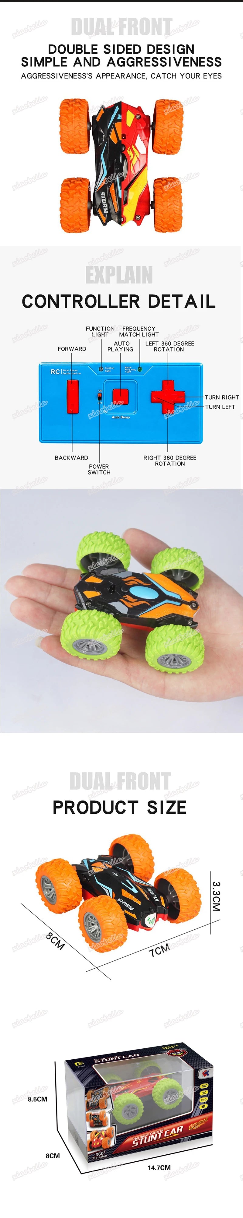 Double-side Roll 3D Flip Remote Control RC Car Robot Drift-Buggy Crawler Battery Operated Stunt Machine USB Radio Controlled Toy