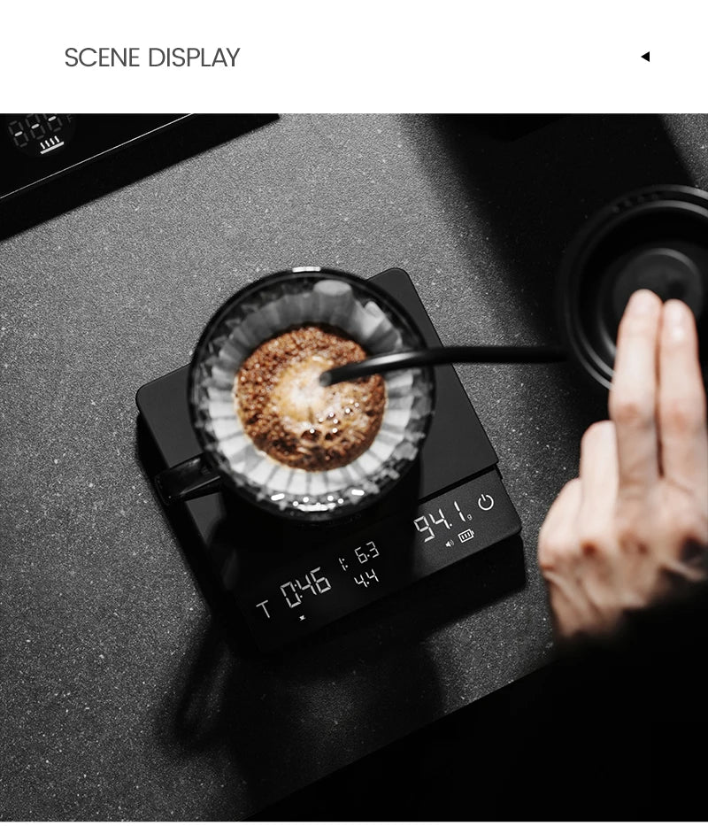 MHW-3BOMBER Upgrade Digital Kitchen Coffee Scale High Precision Rechargeable Espresso Electronic Scale Barista Accessories