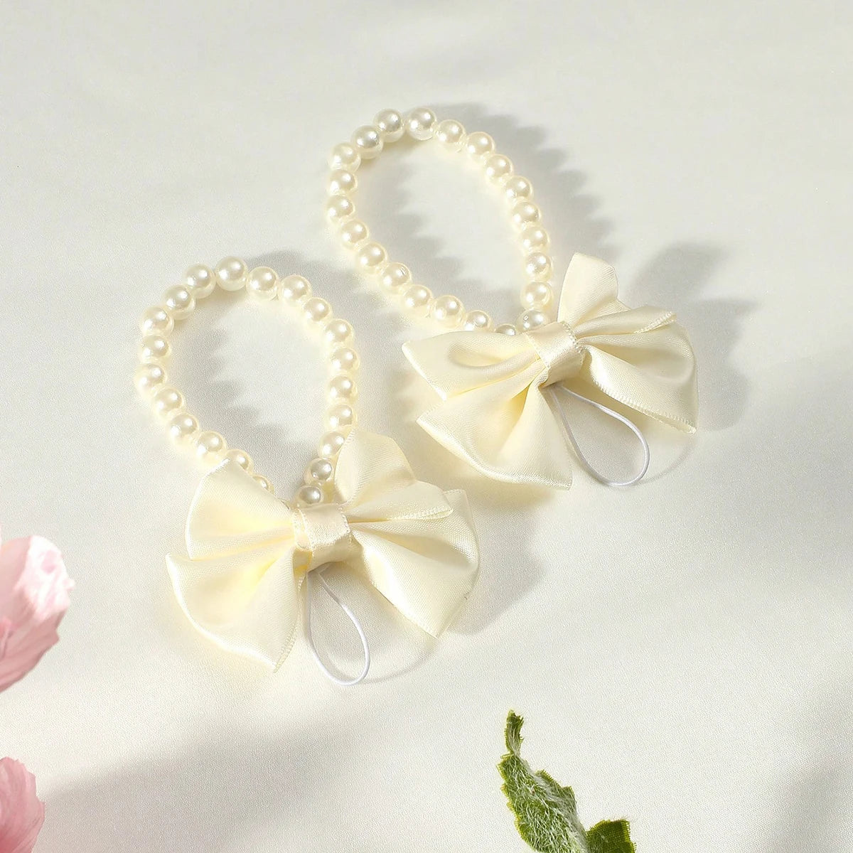 Ylsteed Newborn Girl Butterfly Knot Pearl Barefoot Sandals Infant Photography Accessories Baby Girl's Photography Props Shoes