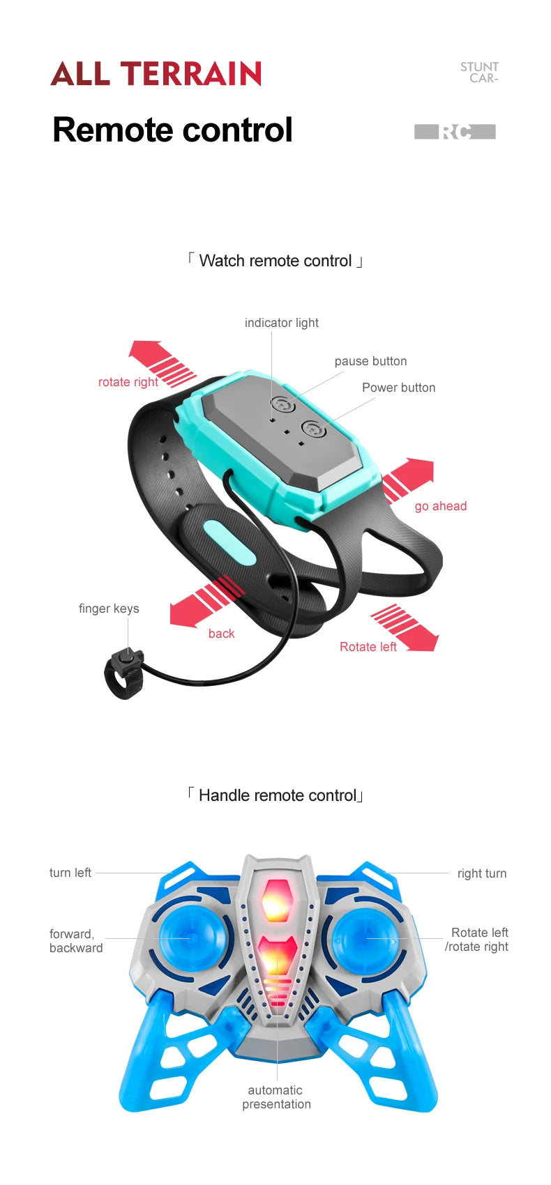 Amphibious RC Car Remote Control Stunt Car Vehicle Double-sided Flip Radio 4WD Drift Off Road Outdoor Toys for Boy Children Gift