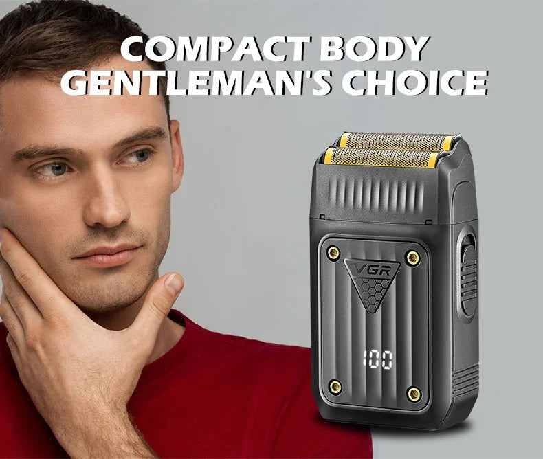 VGR Shaver Professional Razor Electric Shaver Portable Shaving Machine Rechargeable Reciprocating Razor LED Shaver for Men V-363