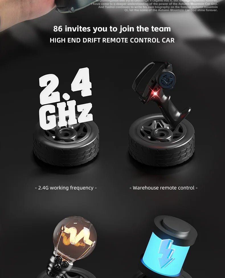 KF20 1:64 RC Drift Car 2.4G High-Speed Racing Car Four-Wheel Mini Desktop Remote Control Car Electric Toy Electric Toy Kids