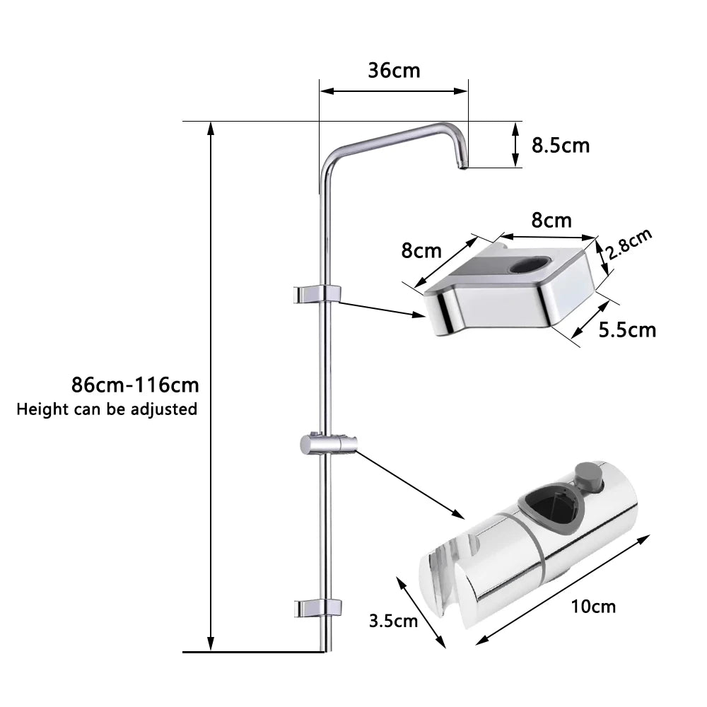 Black/Chrome Bathtub Split Rain Shower Set with Handheld Bathroom Rainfall Shower System Faucet Accessories Adapter Mixer Taps