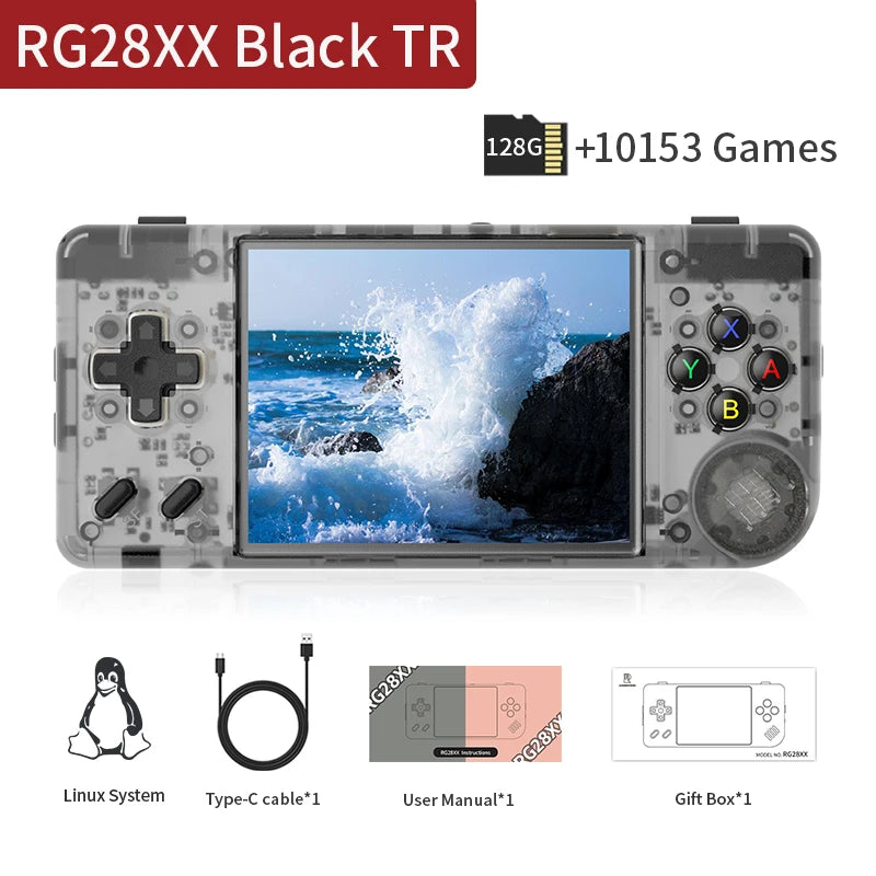 ANBERNIC RG28XX Handheld Game Console 2.83" IPS Screen Linux Retro Video Gaming Console 3100mAh Battery 5000 Games Support H-DMI