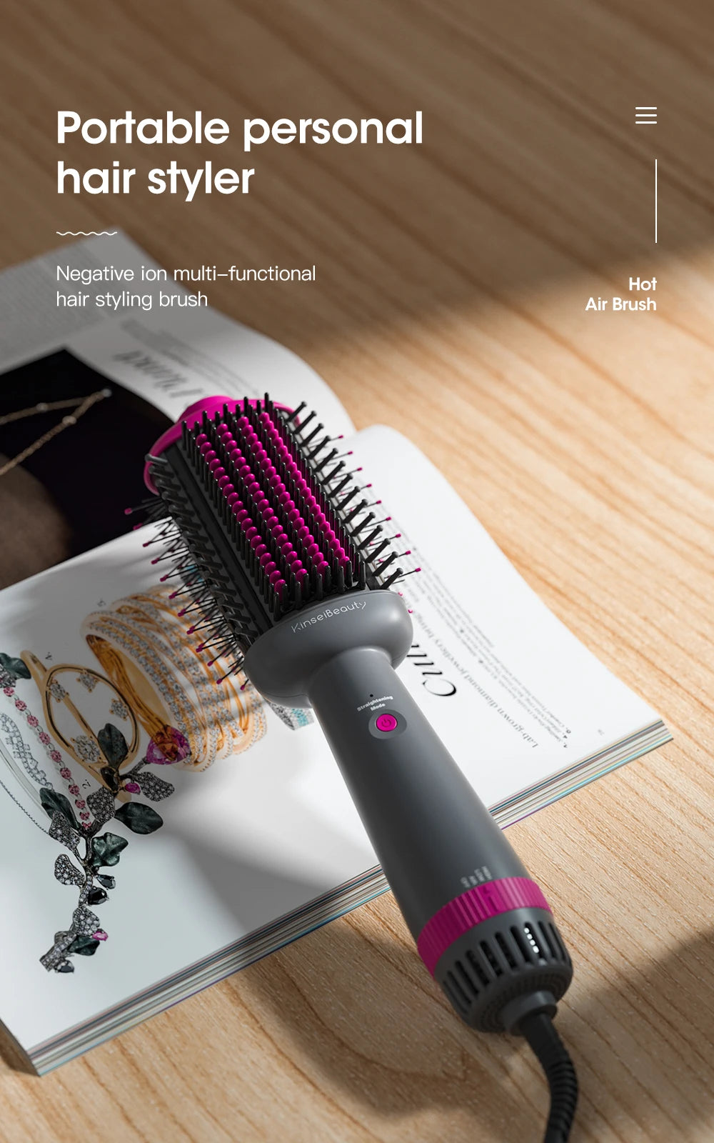 Kinseibeauty Professional hair stylist salon hair dryer curling iron hair equipment straightening electric comb three speed mode