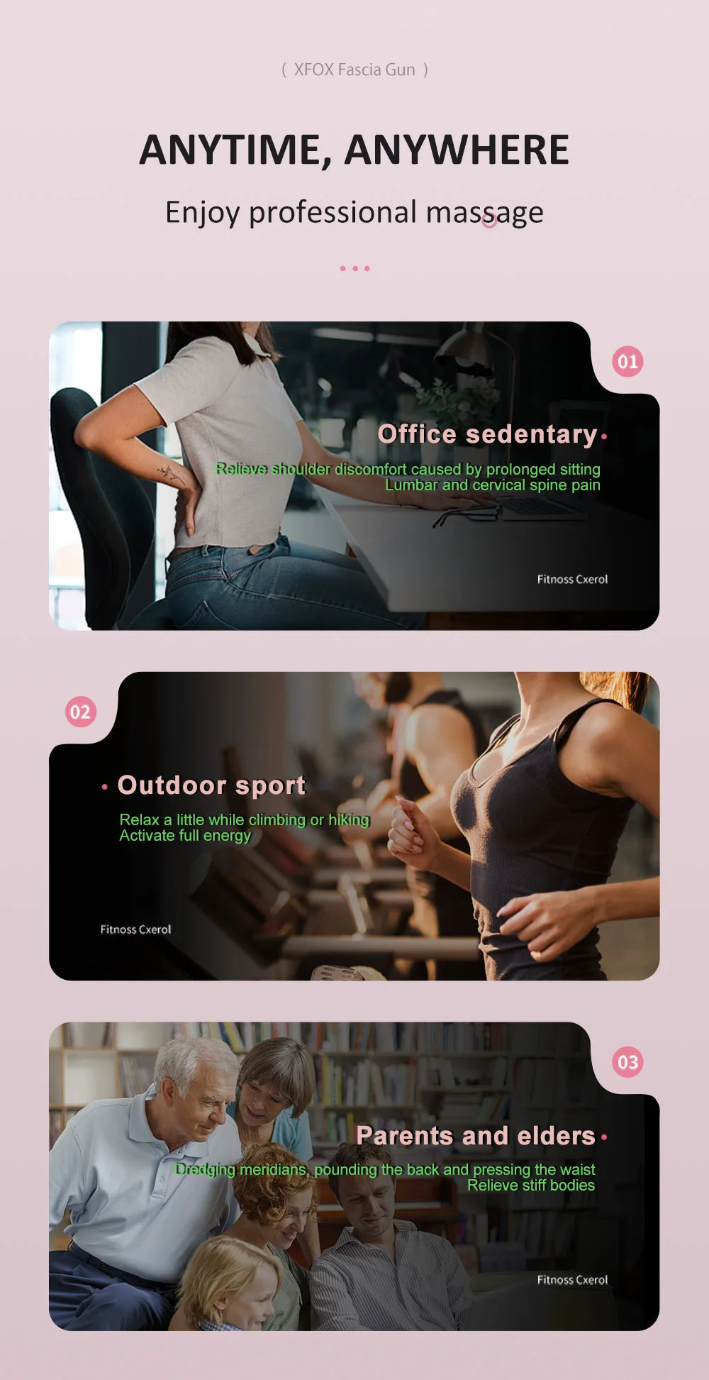 Fascia Massge Gun Vibration Deep Tissue Muscle Relaxation Massager Portable Fitness Device For Body Neck Arm Pain Relife