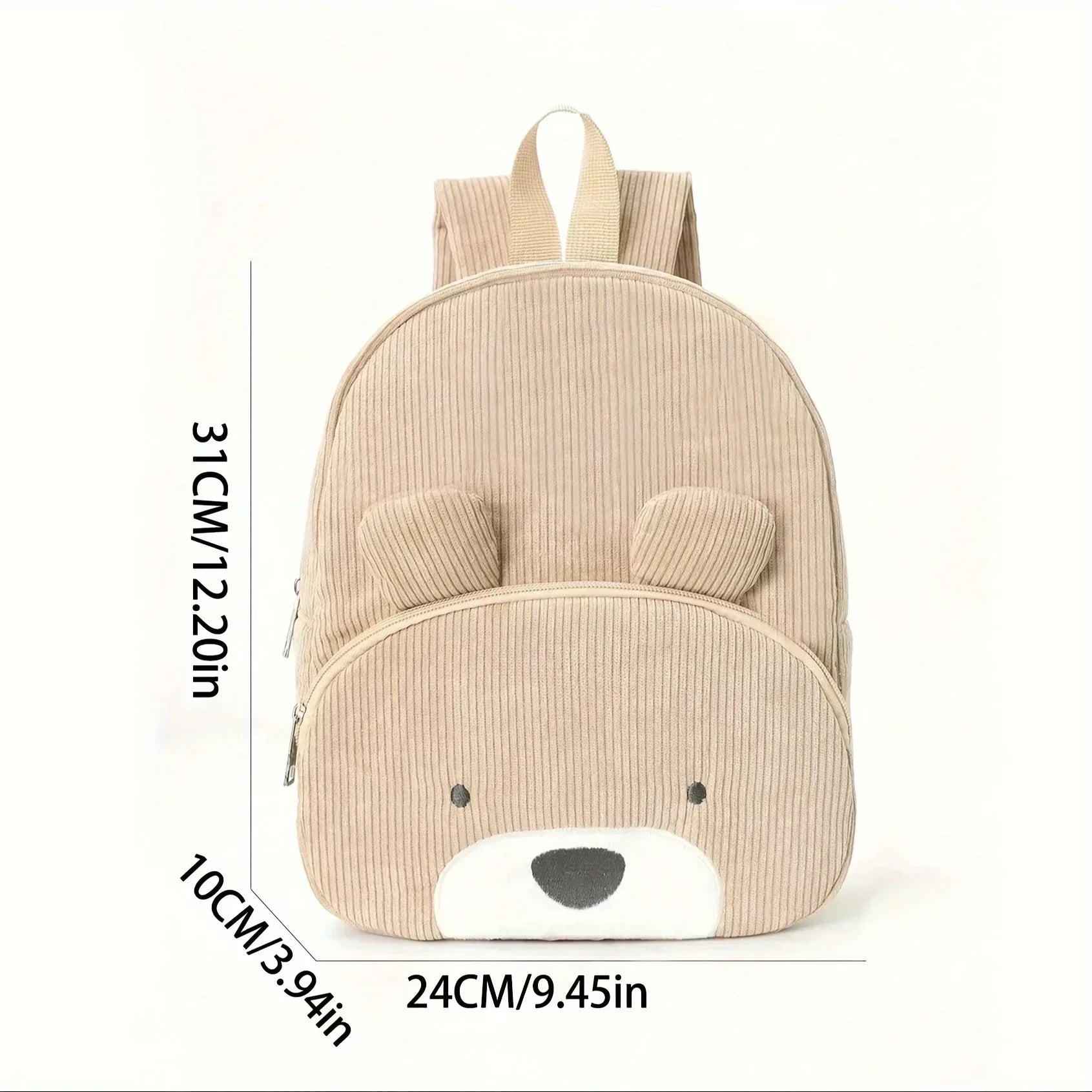 Personalized corduroy Backpack custom name embridery kindergarten schoolbags for children girls boys solid baby cute bags bear