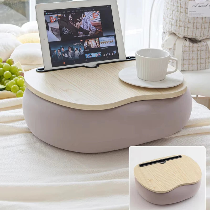 ‌Magnetic Snap-On Lap Desk Memory Foam Cushioned Laptop Tray Ergonomic Study Table for Bed/Couch/Dorm Anti-Slip Book Holder