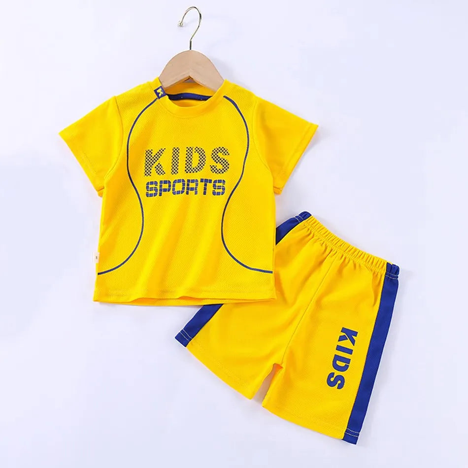 Children Summer Short Sleeve Football Basketball Suit Clothing Set Boy Girl Jersey Quick Drying Breathable Kids Sports Wear