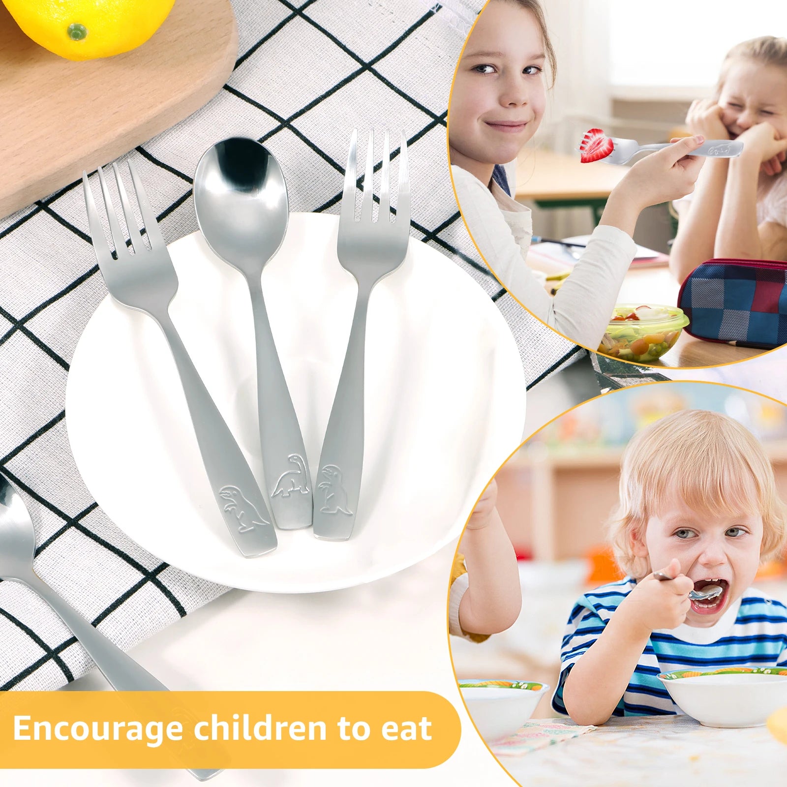 10/20Pcs Toddler Silverware Set Stainless Steel Kids Utensil Set Including Spoon and Fork Children Silverware for Party Holiday