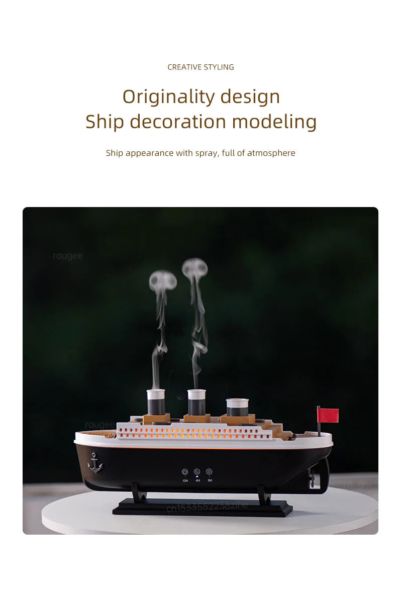 Titanic Ship Model Air Humidifier Essential Oil Diffuser Jellyfish Smoke Ring Fragrance Aroma Humidifier With Remote Control