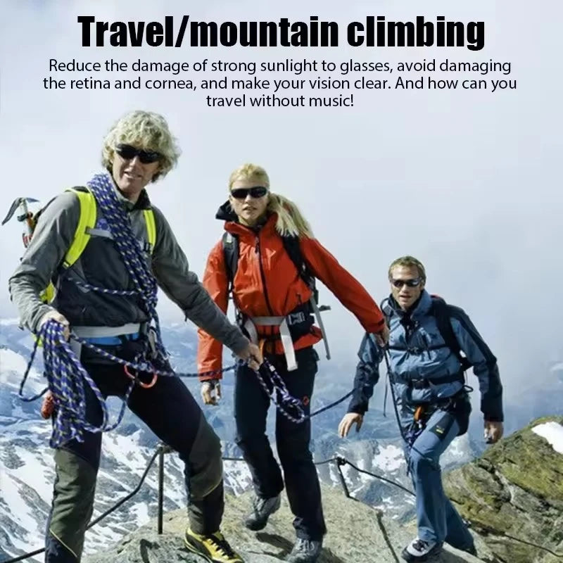 Stereo Earphones Wireless Headset with Mic Glasses Sunglasses for Driving Cycling Sports Noise Reduction Headphones