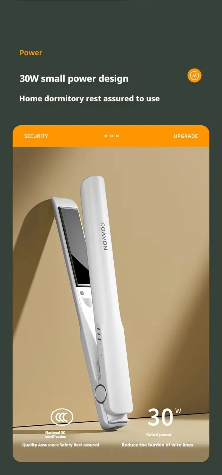 J1 Electric Hair Iron Quick Heating Curling Iron For Wavy Hairstyle Iron Hair Styling Curler Straightener For Home School Travel