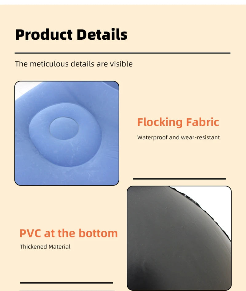 Lazy Inflatable Lounge Chair Pvc Flocking Sofa with Foot Stool Folding Portable Outdoor Camping Air Couch Sofa