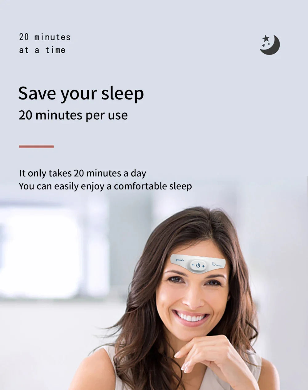 TENS Sleeping Aid Electric Massager Relieve Headache and Migraine Help Sleep Night Anxiety Therapy Relaxed Pressure Relief Tools