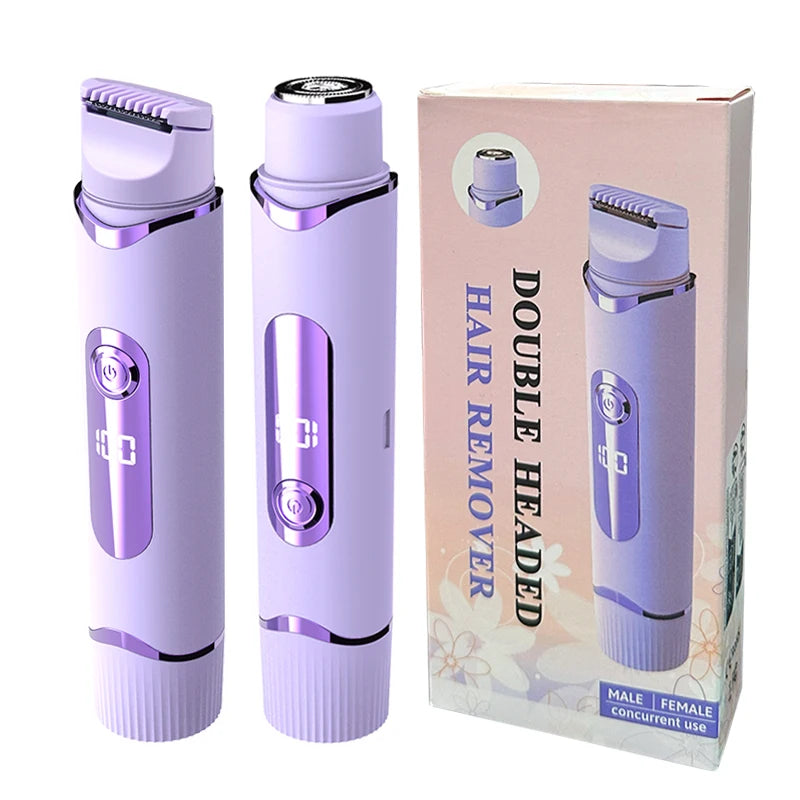 2 IN 1 Lady Electric Shaver Double Head Dual Purpose  Electric Razor & Hair Trimmer For Female Underarm Leg Bikini Hair Remover