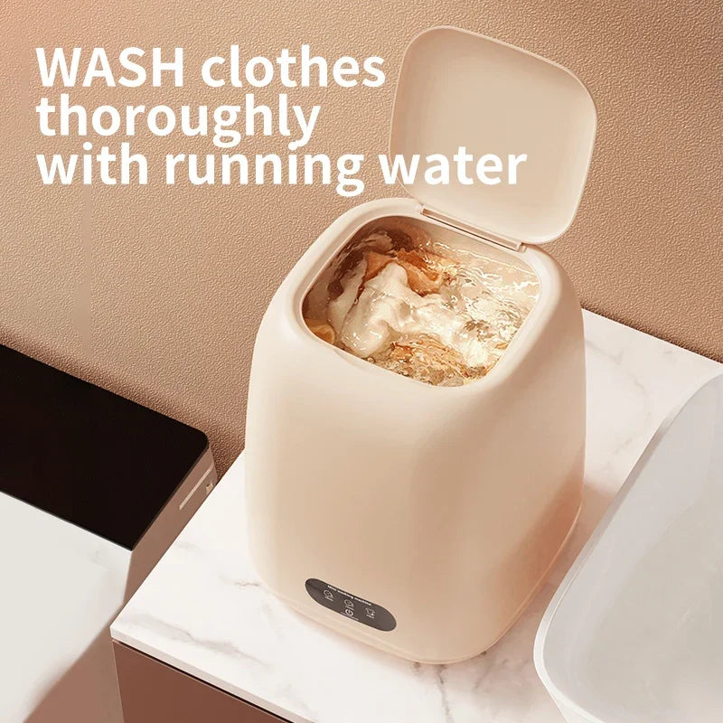 Mini Fully Automatic Portable Washing Machine with Spin Dryer 220V for Underwear Children Clothes