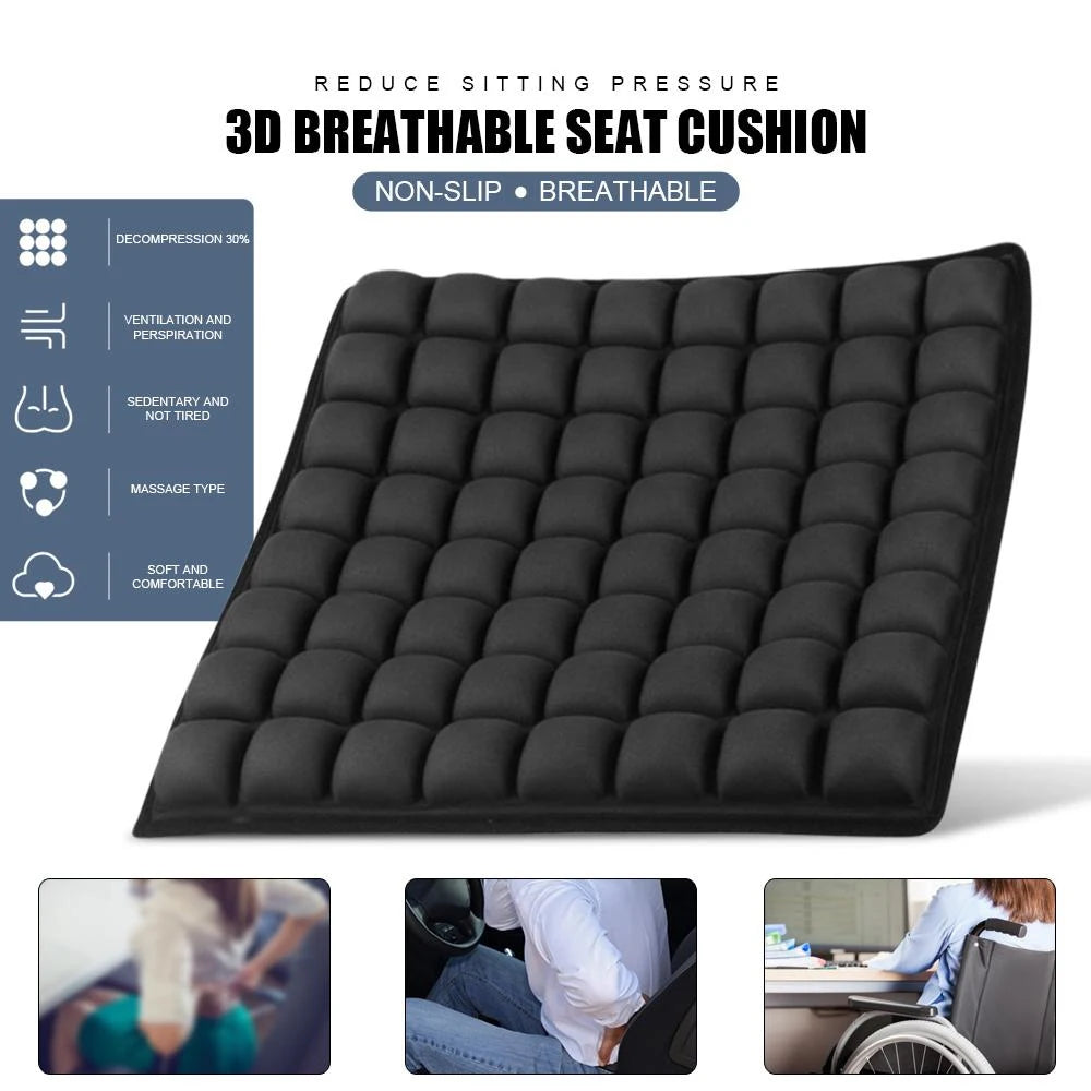 3D Air Cushion for Office Chair Car Seat Air Seat Cushion Back Cushion for Relieving Back Sciatica Tailbone Pain Seat Pad