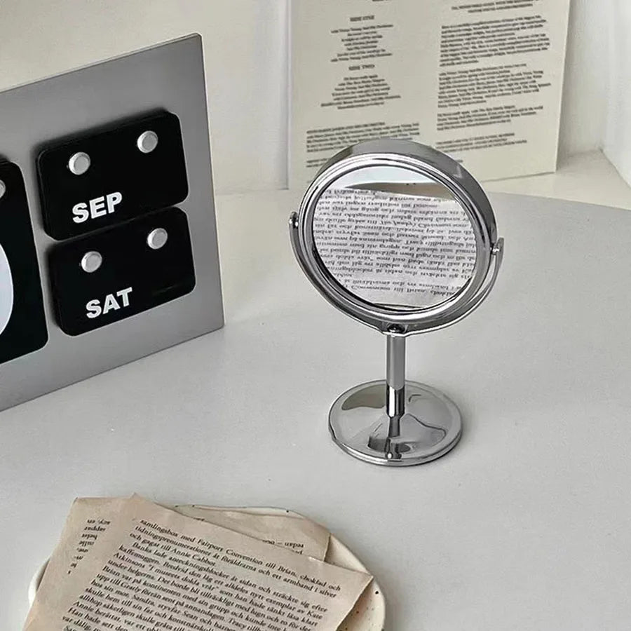 Makeup Mirror Portable Makeup Mirror Double sided Metal 3-inch 4-inch Round/Oval/1:2 Magnifying Mirror Face Rotating Mirror